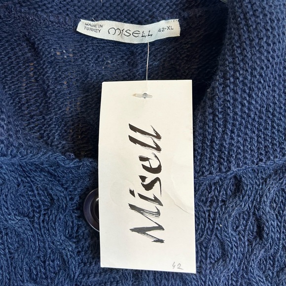 NWT Girls Navy Blue Canle Knit Cardigan Sweater / Size XL - Picture 2 of 8